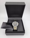 Movado Veturi Quartz Black Dial Two Tone Steel Strap Watch for Women - 0606933 Authentic Buy Shop Now