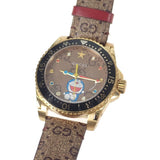 Gucci Dive Doraemon Quartz Brown Dial Brown Leather Strap Watch For Men - YA136335 Authentic Buy Shop Now