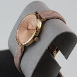 Michael Kors Jayne Three Hand Rose Gold Dial Pink Leather Strap Watch For Women - MK7130 Authentic Buy Shop Now