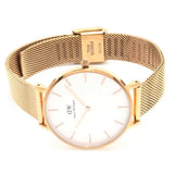 Daniel Wellington Classic Petite Melrose White Dial Rose Gold Mesh Bracelet Watch For Women - DW00100163 Authentic Buy Shop Now