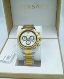 Versace Classic Chronograph Quartz Silver Dial Two Tone Steel Strap Watch For Men - VEV700519 Authentic Buy Shop Now