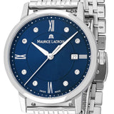 Maurice Lacroix Eliros Diamonds Blue Dial Silver Steel Strap Watch For Women - EL1094-SS002-450-1 Authentic Buy Shop Now