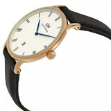 Daniel Wellington Classic Sheffield White Dial Black Leather Strap Watch For Men - DW00100084 Authentic Buy Shop Now
