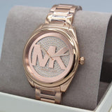 Michael Kors Janelle Three Hand Rose Gold Dial Two Tone Steel Strap Watch For Women - MK7089 Authentic Buy Shop Now