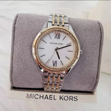 Michael Kors Mindy Three Hand White Dial Two Tone Steel Strap Watch For Women - MK7084 Authentic Buy Shop Now