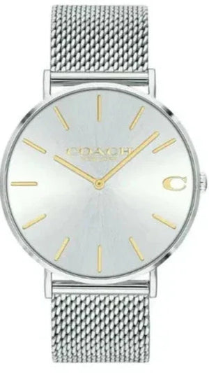 Coach Charles Silver Dial Silver Mesh Bracelet Watch for Men - 14602439 Authentic Buy Shop Now