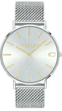Coach Charles Silver Dial Silver Mesh Bracelet Watch for Men - 14602439 Authentic Buy Shop Now