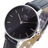 Daniel Wellington Classic Petite Reading Black Dial Black Leather Strap Watch For Women - DW00100235 Authentic Buy Shop Now