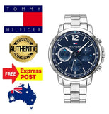 Tommy Hilfiger London Chronograph Quartz Blue Dial Silver Steel Strap Watch for Men - 1791534 Authentic Buy Shop Now