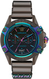 Versace Icon Active Chronograph Quartz Black Dial Black Steel Strap Watch For Men - VEZ701022 Authentic Buy Shop Now
