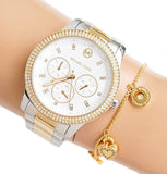 Michael Kors Tibby Multifunction White Dial Two Tone Steel Strap Watch For Women - MK6825 Authentic Buy Shop Now