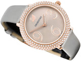 Swarovski Crystal Frost Silver Dial White Leather Strap Watch for Women - 5484070 Authentic Buy Shop Now
