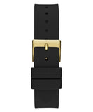 Guess Queen Quartz Gold Dial Black Silicone Strap Watch For Women - GW0536L3 Authentic Buy Shop Now