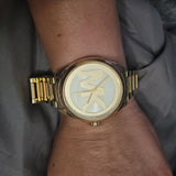 Michael Kors Janelle Gold Dial Gold Steel Strap Watch For Women - MK7086 Authentic Buy Shop Now
