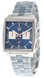Tag Heuer Monaco Automatic Chronograph Blue Dial Silver Steel Strap Watch for Men - CBL2111.BA0644 Authentic Buy Shop Now