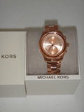 Michael Kors Briar Quartz Rose Gold Dial Rose Gold Steel Strap Watch For Women - MK6465 Authentic Buy Shop Now