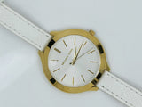Michael Kors Slim Runway White Dial White Leather Strap Watch For Women - MK2273 Authentic Buy Shop Now