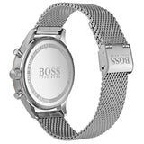 Hugo Boss Companion Chronograph Grey Dial Silver Mesh Bracelet Watch For Men - 1513549 Authentic Buy Shop Now