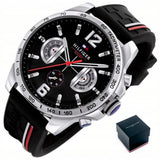 Tommy Hilfiger Decker Quartz Black Dial Black Rubber Strap Watch for Men - 1791473 Authentic Buy Shop Now