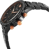 Emporio Armani Mario Ceramic Chronograph Black Dial Black Steel Strap Watch For Men - AR70002 Authentic Buy Shop Now