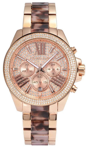 Michael Kors Wren Diamonds Rose Gold Dial Two Tone Steel Strap Watch for Women - MK6159 Authentic Buy Shop Now
