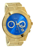 Marc Jacobs Blade Chronograph Blue Dial Gold Steel Strap Watch for Women - MBM3307 Authentic Buy Shop Now