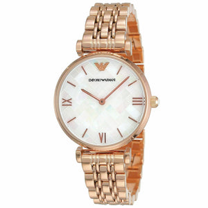 Emporio Armani Mother of Pearl Dial Rose Gold Steel Strap Watch For Women - AR11110 Authentic Buy Shop Now