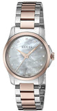Gucci G Timeless Diamonds Mother of Pearl Dial Two Tone Steel Strap Watch For Women - YA126544 Authentic Buy Shop Now