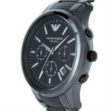 Emporio Armani Ceramica Chronograph Black Dial Black Strap Watch For Men - AR1452 Authentic Buy Shop Now