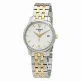 Tissot T Classic Tradition White Dial Two Tone Mesh Bracelet Watch for Women - T063.210.22.037.00 Authentic Buy Shop Now