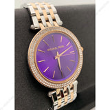 Michael Kors Darci Purple Dial Two Tone Steel Strap Watch for Women - MK3353 Authentic Buy Shop Now