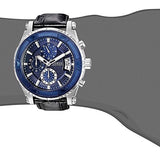 Guess Pinnacle Chronograph Quartz Blue Dial Black Leather Strap Watch For Men - W0673G4 Authentic Buy Shop Now