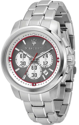 Maserati Royale Chronograph Grey Dial Silver Steel Strap Watch For Men - R8873637003 Authentic Buy Shop Now