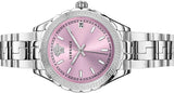 Versace Hellenyium Pink Dial Silver Steel Strap Watch for Women - V12010015 Authentic Buy Shop Now