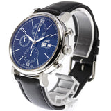 IWC Portofino Chronograph Blue Dial Black Leather Strap Watch for Men - IW391023 Authentic Buy Shop Now