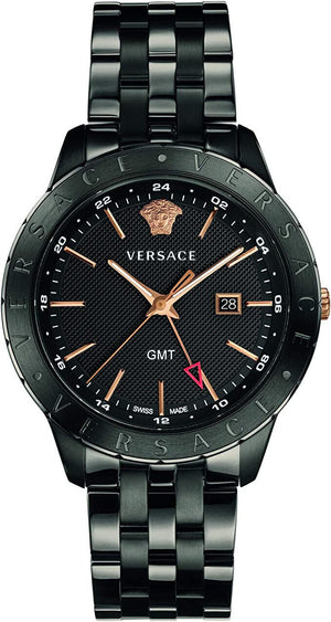 Versace Univers Quartz Black Dial Black Steel Strap Watch for Men - VEBK00618 Authentic Buy Shop Now
