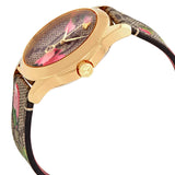 Gucci G Timeless Floral Brown Dial Brown Leather Strap Watch For Women - YA1264038 Authentic Buy Shop Now