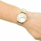 Emporio Armani Retro Gold Dial Gold Mesh Bracelet Watch For Women - AR1957 Authentic Buy Shop Now
