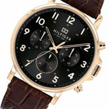 Tommy Hilfiger Daniel Black Dial Brown Leather Strap Watch for Men - 1710379 Authentic Buy Shop Now