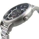 Emporio Armani Meccanico Automatic Skeleton Black Dial Silver Steel Strap Watch For Men - AR60021 Authentic Buy Shop Now