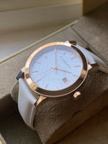Burberry The City White Dial White Leather Strap Watch for Women - BU9012 Authentic Buy Shop Now