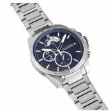 Tommy Hilfiger Decker Quartz Blue Dial Silver Steel Strap Watch for Men - 1791348 Authentic Buy Shop Now