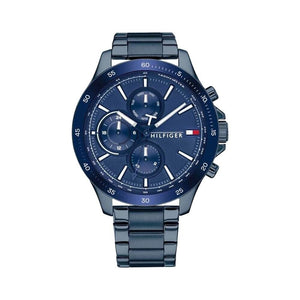 Tommy Hilfiger Bank Quartz Blue Dial Blue Steel Strap Watch for Men - 1791720 Authentic Buy Shop Now