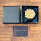 Tommy Hilfiger Jeans Digital Analog Gold Dial Black Rubber Strap Watch For Women - 1791762 Authentic Buy Shop Now