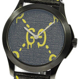 Gucci G Timeless Ghost Black Dial Black Leather Strap Watch For Men - YA1264019 Authentic Buy Shop Now