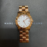 Marc Jacobs Amy White Dial Rose Gold Steel Strap Watch for Women - MBM3077 Authentic Buy Shop Now
