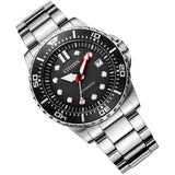 Citizen Mechanical Black Dial Silver Steel Strap Watch For Men - NJ0120-81E Authentic Buy Shop Now