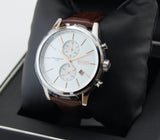 Hugo Boss Jet Chronograph Quartz Silver Dial Brown Leather Strap Watch For Men - HB1513280 Authentic Buy Shop Now