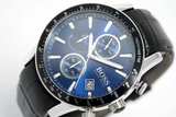 Hugo Boss Rafale Chronograph Quartz Blue Dial Black Leather Strap Watch For Men - HB1513391 Authentic Buy Shop Now