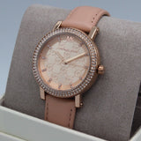 Michael Kors Corey Analog Rose Gold Dial Pink Leather Strap Watch For Women - MK2987 Authentic Buy Shop Now